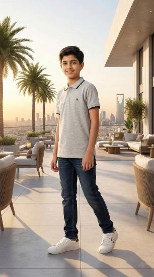 صورة تيشيرت ok رمادي ولادي